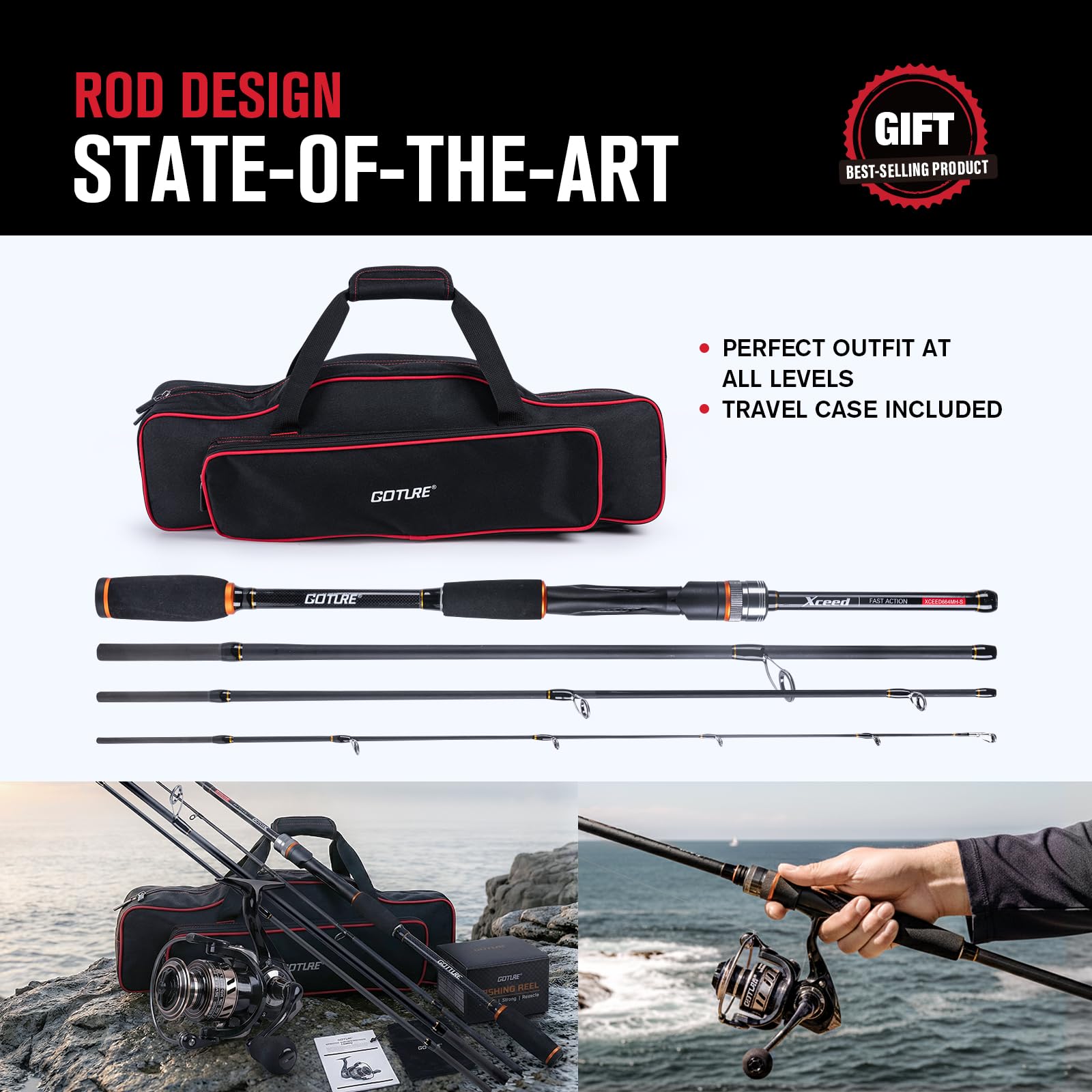 Ensemble canne à pêche et moul - Fishing Rod Combo avis et prix