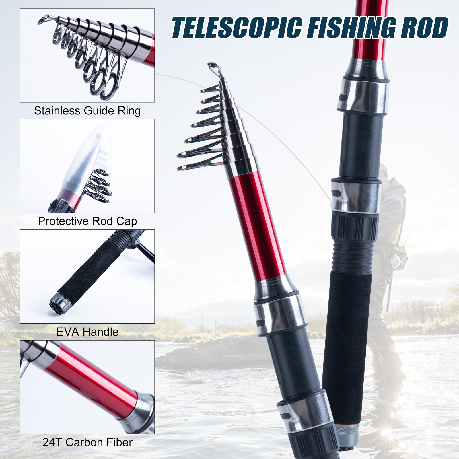 Ensemble canne à pêche télesco - Fishing Rod Combo avis et prix
