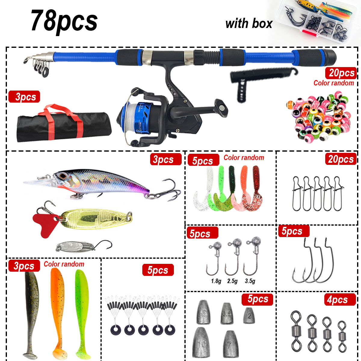 Ensemble de canne à pêche téle - Fishing Rod Combo avis et prix