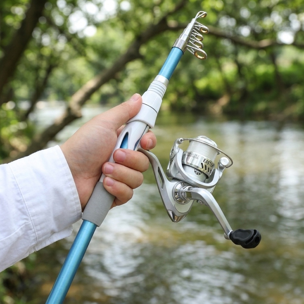 Canne à pêche bleue et blanche - Fishing Rod Combo avis et prix